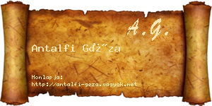 Antalfi Géza névjegykártya